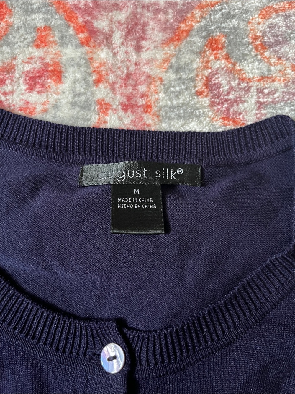august silk Navy Round-Neck Button Cardigan - Picture 4 of 5